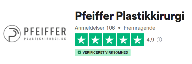 4,9 ud af 5 stjerner på Trustpilot - Pfeiffer Plastikkirugi